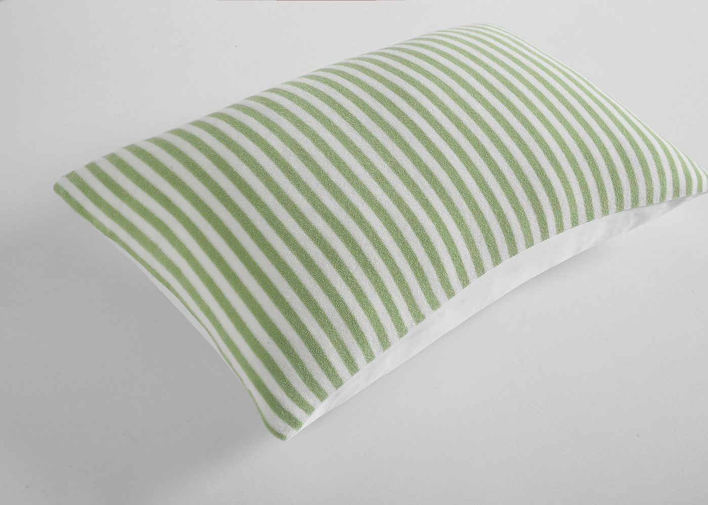 まくらカバー パイル グリーン&ストライプ